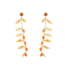 Daun earrings with orange onyx