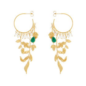 UBUD LOOPS earrings with green onyx