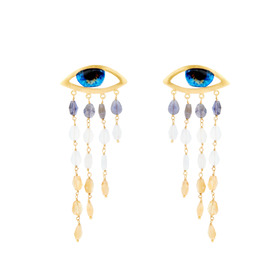 NILE earrings with blue onyx