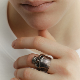 The Skull ring is made of silver