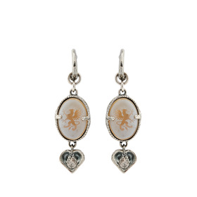 Earrings made of silver with Bohemian crystal and griffin pattern