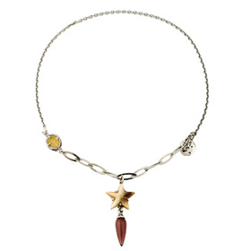 Necklace with a star with a purple tiger eye
