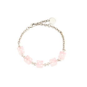 Bracelet with small pink cubes