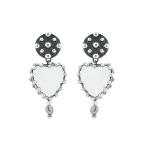 Heart Earrings with transparent glass