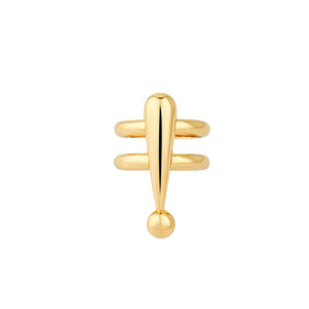 Double gold-plated ring with exclamation mark