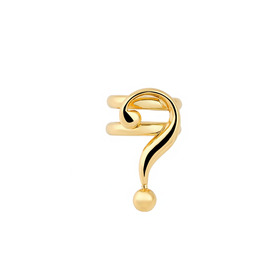 Double gold-plated ring with a question mark