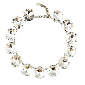 Necklace made of crystals with silver coating