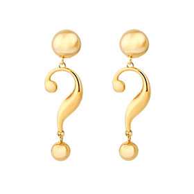 Gold-plated clips with question marks