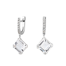 Serene Silver Earrings with Rock crystal and Cubic Zirconia