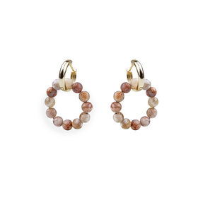 Gold-plated Amulet Sand Earrings with Jasper