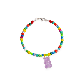 bracelet with a purple gummy bear