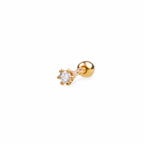 gold-plated silver helix rod with cubic zirconia