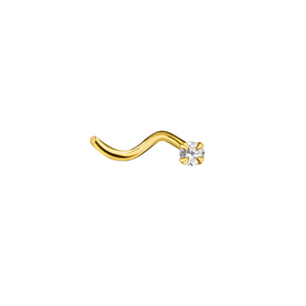 gold-plated silver nose ring with cubic zirconia