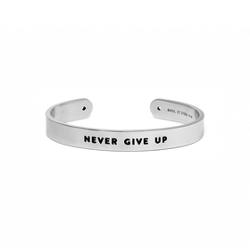 never give up wide bracelet