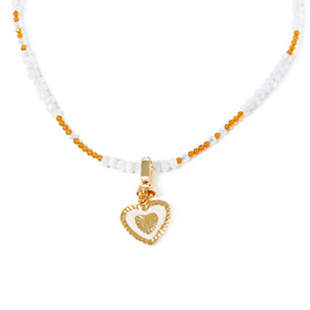 Gold-plated Transformer White mini necklace with spinel, zircon and agate
