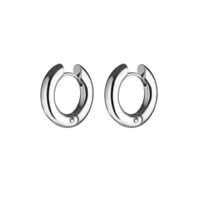 Silver donut hoop earrings