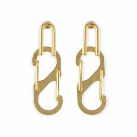 gold-tone carabiner earrings