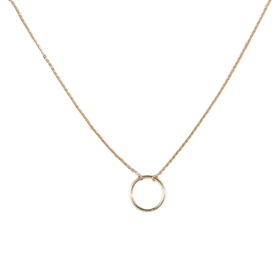 yellow gold necklace with a circle