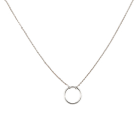 silver necklace with a circle