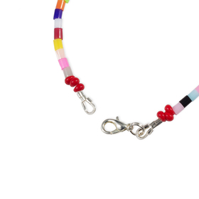 pill bracelet of multicolored acrylic beads