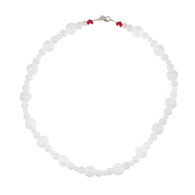 white glass bead necklace