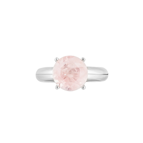 Silver ring with rose quartz