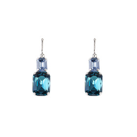 Earrings with blue crystals