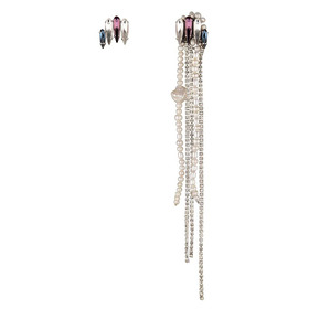 sparkling asymmetric earrings with pearls and crystals