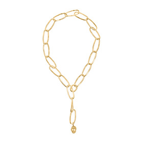 Gold-plated chain necklace with SERPENT snake