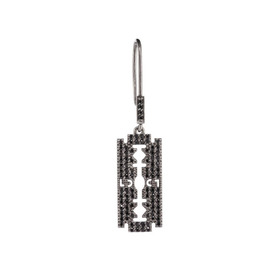 black ruthenium-plated mono-earring with spinel iconic razor