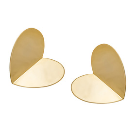 gold-tone heart earrings