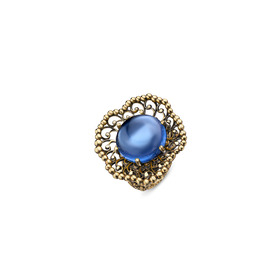 Gold-plated Beatrice ring with blue alpanite