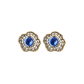 Gold-plated Beatrice earrings with blue alpanite
