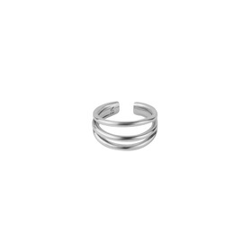 silver-plated open triple ring