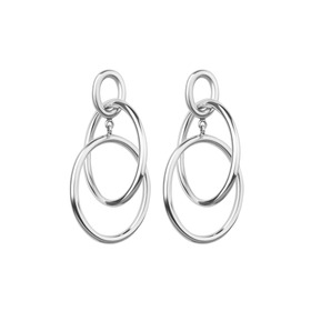 Patxi Earrings with Double Rings, silver plated