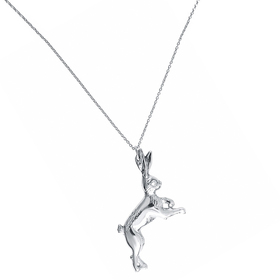 nickel silver hare pendant