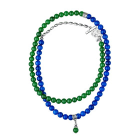 silver necklace with jade