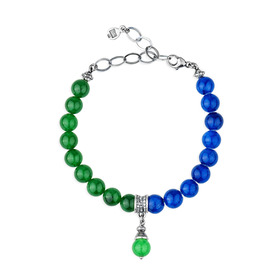 silver bracelet with jade