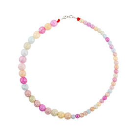 Necklace made of multicolored sugar quartz