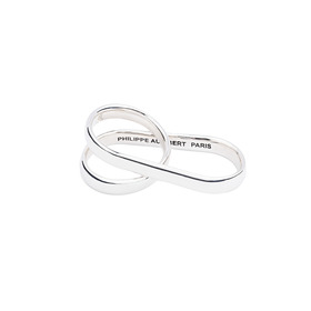 two-finger silver-plated ring