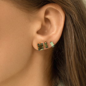 gold-plated mountain earring studs