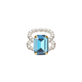 Aquamarine pearl ring