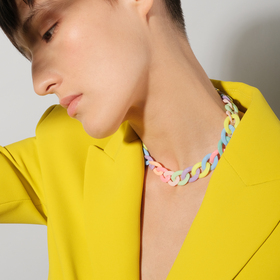 Necklace made of colored carabiners