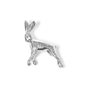 nickel silver hare brooch