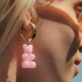 Single earring pink Gummy