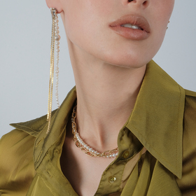 gold-plated asymmetric earrings
