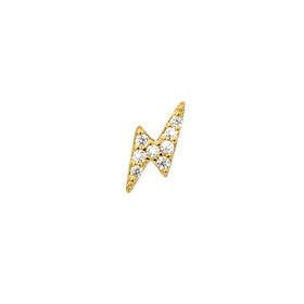 gold-plated mono-earring with flash crystals