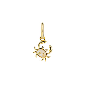gold-plated silver mono-earring crab with jewelry resin and crystals