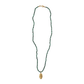malachite necklace with medallion