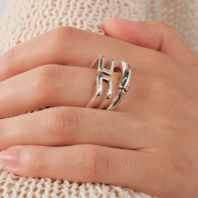 silver-plated lenny open ring